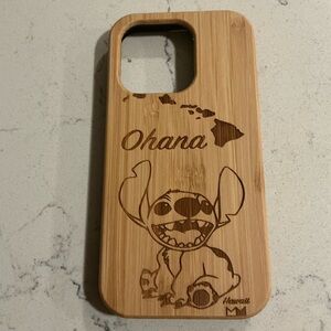 Bamboo Phone 14 pro Case with Stitch Design